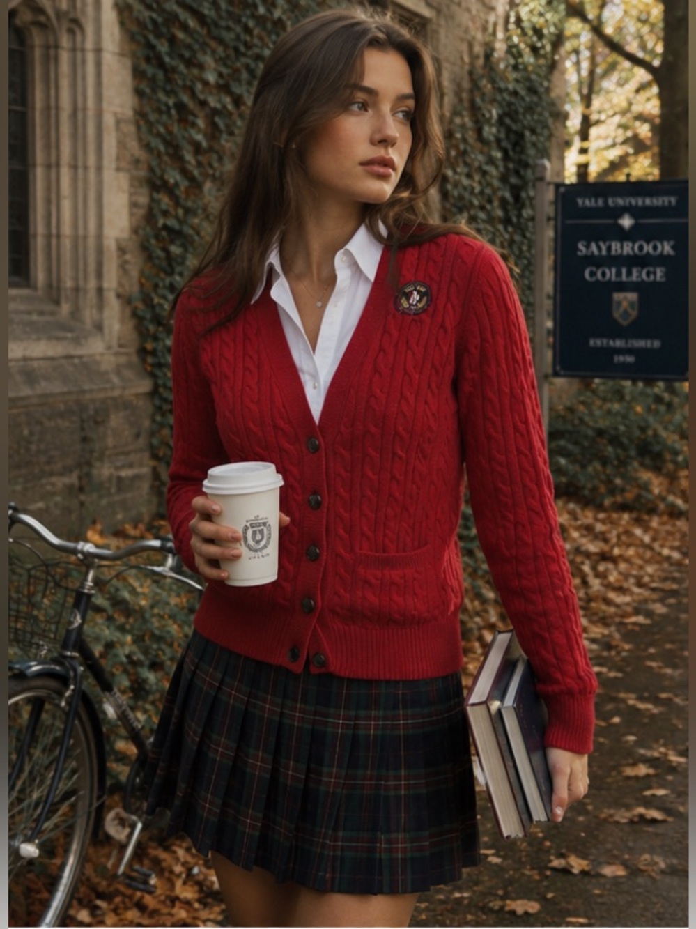 vintage, early 2000s preppy Abercrombie & Fitch Y2K cable knit cardigan sweater